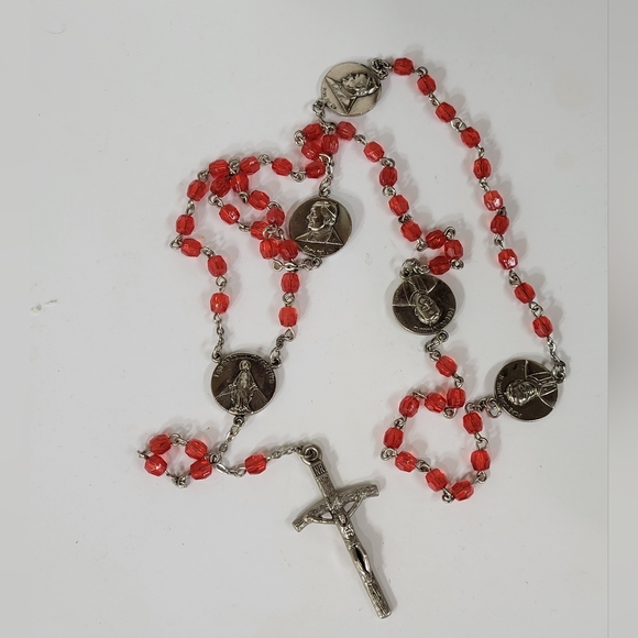 POPE JOHN PAUL ll Italy rosary beads. 📿 double sided. CRUCIFIX. - Picture 2 of 9